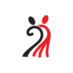 Simple Abstract Dancing Logo Image Vector Icon