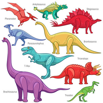 Vector image of dinosaurs.