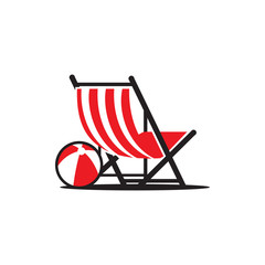 Beach Chair Logo Vector Icon
