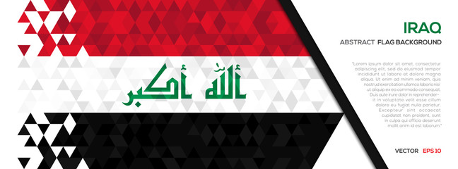 Abstract polygon Geometric Shape background.Iraq flag © DesignWinn