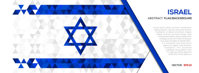 Abstract polygon Geometric Shape background.Israel flag