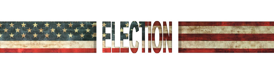 election with vintage usa flag