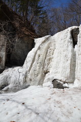 Winter: frozen waterfall
