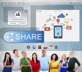 Share Connect Communicate Transfer Cloud Concept