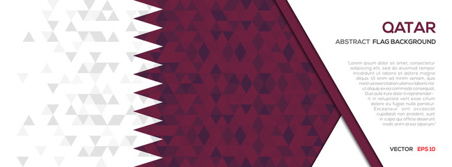 Abstract polygon Geometric Shape background.Qatar flag
