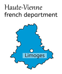 Haute-Vienne french department map