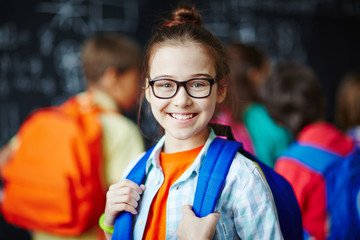 Happy elementary student