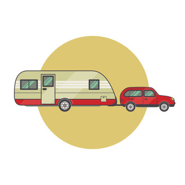 Vector image of the vehicle - caravan