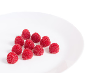 Raspberry berries on a plate