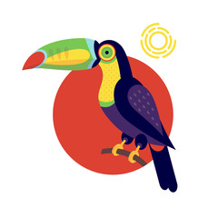 Obraz na płótnie Canvas Vector illustration of toucan bird.