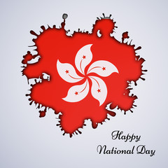 Illustration of Hongkong Flag for National Day