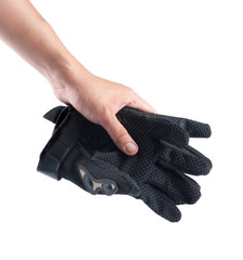 Black Motorcycle gloves isolated on white background