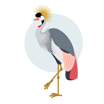 Flat icon - Crowned Crane.