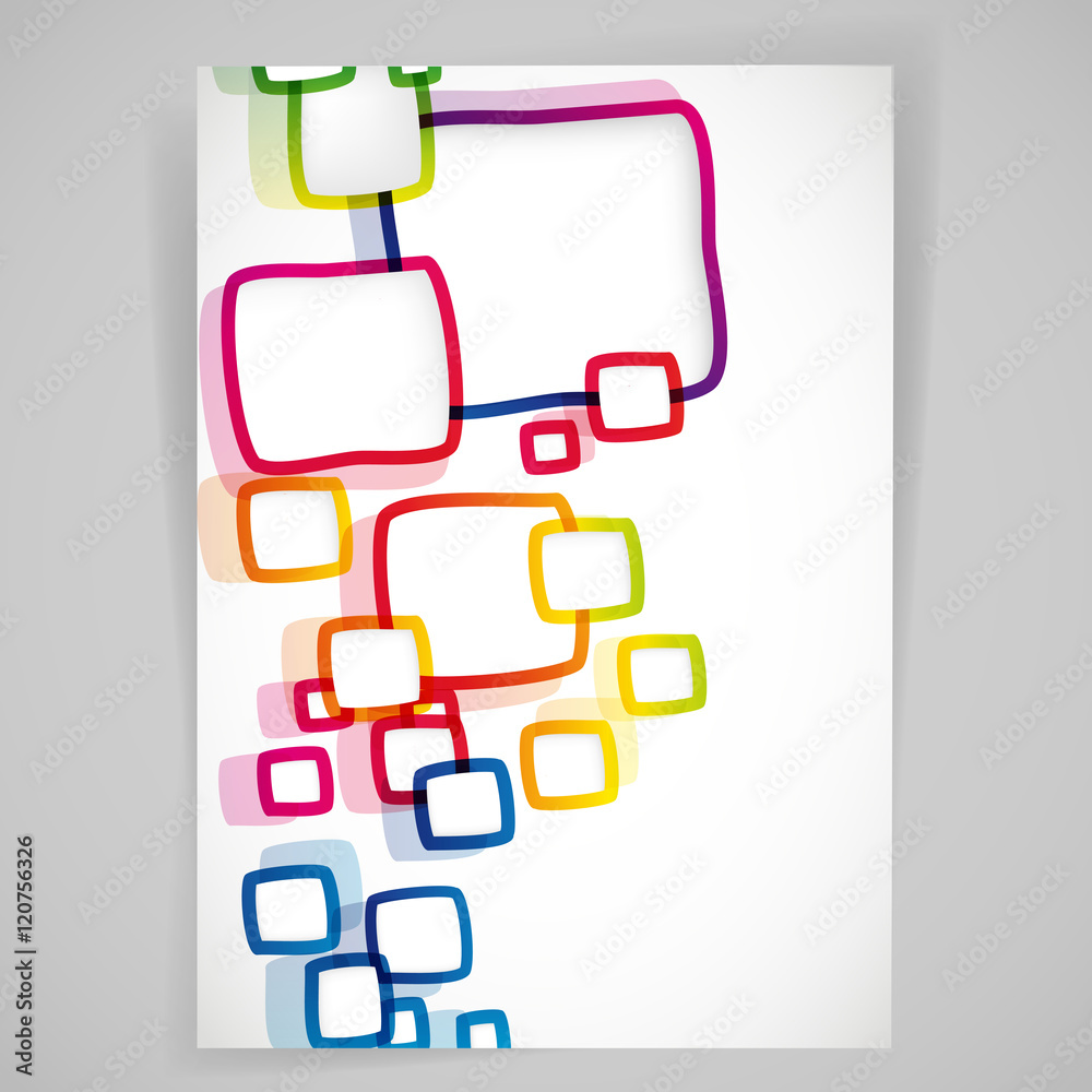 Poster Abstract background with rounded frames.