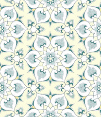 Traditional Arabic seamless ornament.  Floral pattern for your design.  Iznik. Vector. Background.