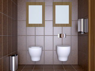The Bathroom lonely bachelor apartment. 3D visualization