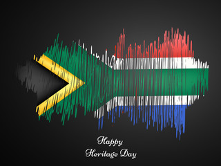 Illustration of South Africa Flag for Heritage Day