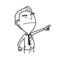 Business Leadership Concept. A hand drawn vector doodle cartoon illustration concept of leadership attitude.