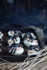 Deviled eggs with a Spider for Halloween