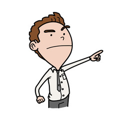 Business Leadership Concept. A hand drawn vector cartoon illustration concept of leadership attitude.