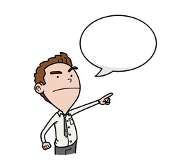 Business Leadership Concept. A hand drawn vector cartoon illustration concept of leadership attitude.