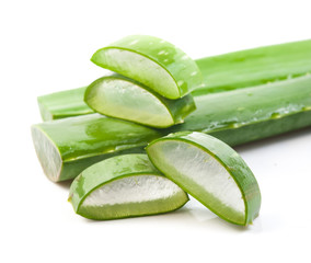 Aloe vera fresh leaf isolated on white background