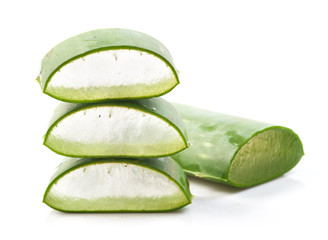 Aloe vera fresh leaf isolated on white background