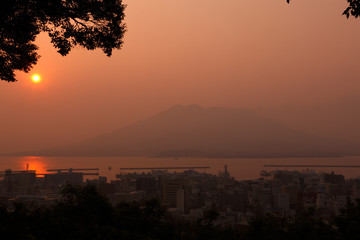 城山公園からの桜島の朝