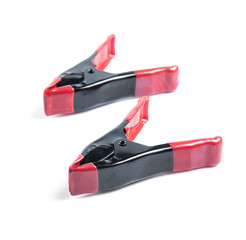 Obraz premium Spring Clamp on white background