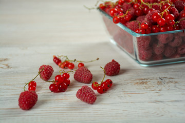Fresh raspberry and red currant