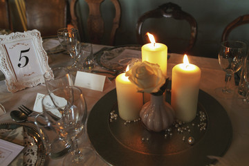 Luxury tableware in dining room