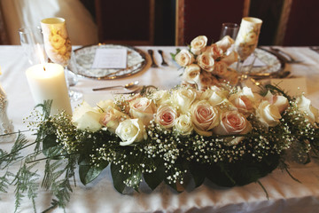 Luxury tableware in dining room