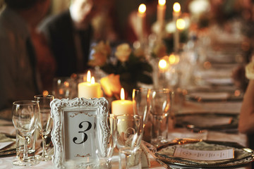 Luxury tableware in dining room