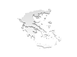 3D Illustration - Karte Griechenland