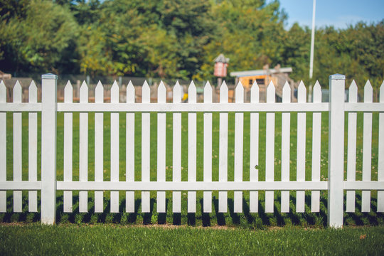 Wooden fence in white color