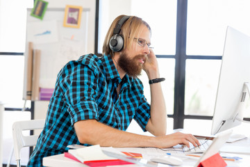 Young man working in office