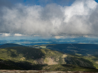 Cloudy sky over the mountains in springtime