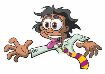 Cartoon Comic Gier zugreifen wollen 