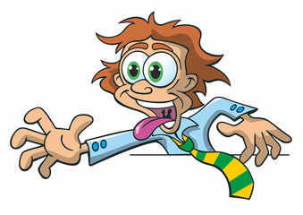 Cartoon Comic Gier zugreifen wollen 