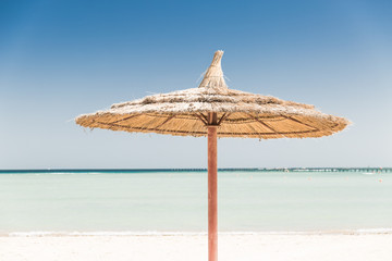 Sunshade umbrellas on the beach