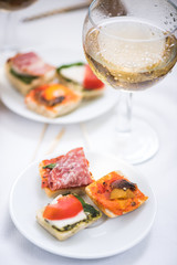 spanish or italian snack antipasti