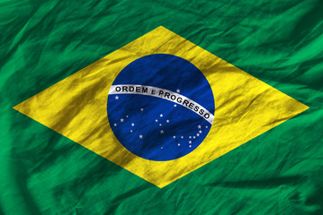 Brazil crumpled flag