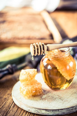 Beekeeper vintage tools and fresh honey