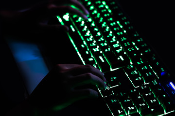 Keyboard with light.