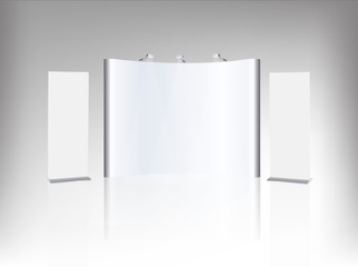 Trade exhibition stand, Exhibition round, 3D rendering visualiza