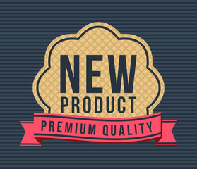 Vintage High Quality Label with Ribbons on Dark Background. Vector Isolated Illustration.