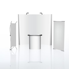 Trade exhibition stand, Exhibition round, 3D rendering visualiza