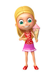 kid girl with  Ice cream