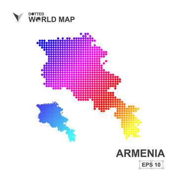 Map Of Armenia Dotted Vector,Abstract computer graphic colorful