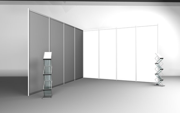 Trade exhibition stand, Exhibition round, 3D rendering visualiza